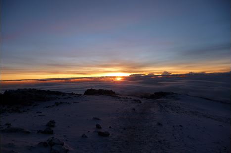sunrise on top of Kilimanjaro