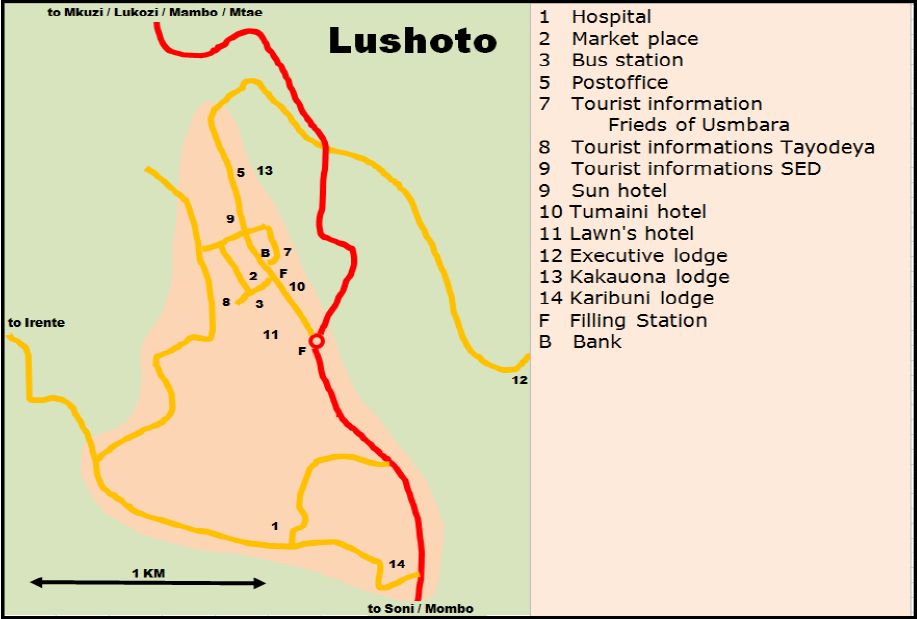 Lushoto map